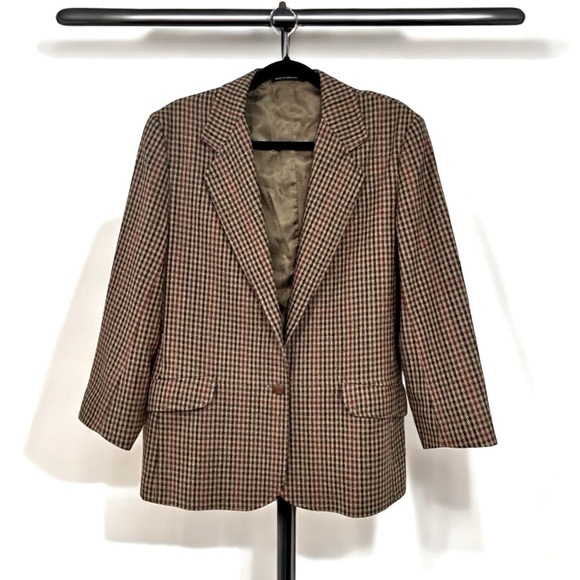 Vintage Orvis 100% Wool Tweed Houndstooth Field Jacket - Picture 1 of 17